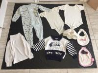 Toddle Babyboys’ rompers, cap, bibs, pajamas, cloth total 14 pcs
