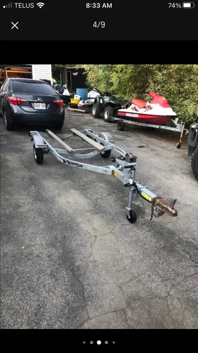 1 2000 yacht club trailer Fits big 3 seater machines Brand new tires and rims Lights /wiring Front j...