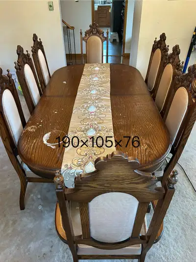 Oak Dining Table and Chairs, View more