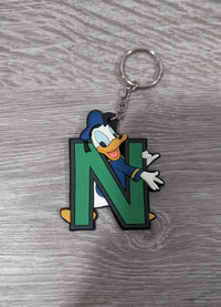 Donald Duck Disney Keychain with Letter "N"
