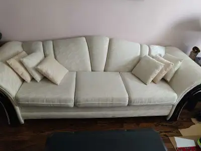 Sofa with coffee tables & 2 lamps , View more