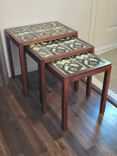Danish Rosewood & Tile Nesting Tables , View more