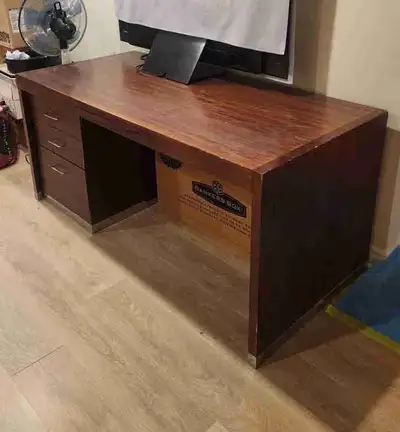 Large Wooden Desk with Drawers, View more