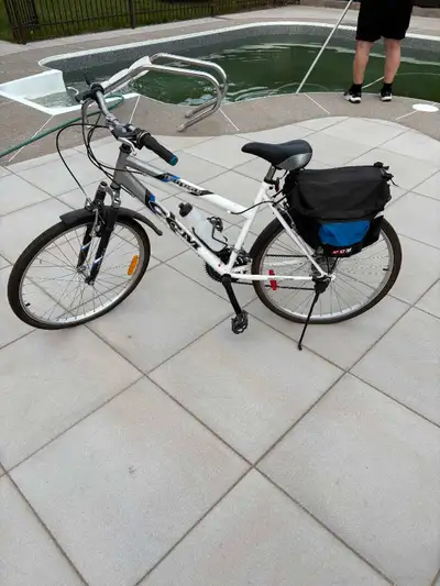CCM womens bike. Older model but never used. Gears and brakes in excellent condition. Side bags for...