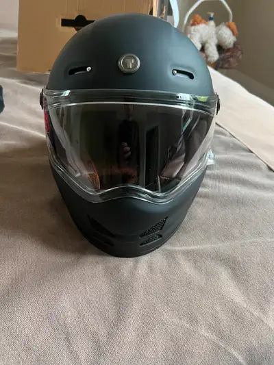 BRAND NEW Torch motorcycle helmet Large (59-60 cm) Mat black **Plastic was removed on visor but it w...
