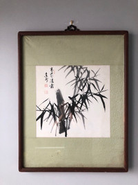 Original, Genuine, Bamboo tree art painting by authentic artist