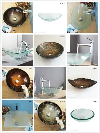 Bathroom glass sinks sale, View more