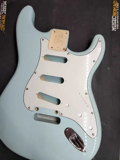 Semi-loaded Daphne Blue Strat Body, View more