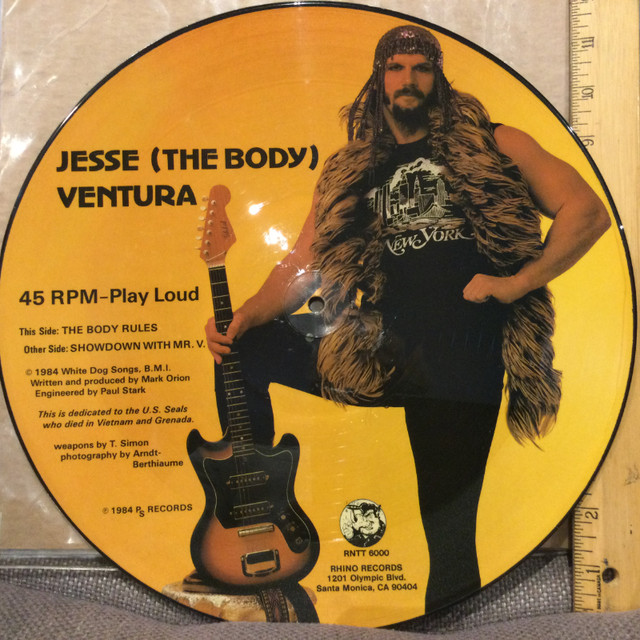Jesse "The Body" Ventura  WWF Wrestler PICTURE DISC Vinyl Record in Arts & Collectibles in Oshawa / Durham Region - Image 2