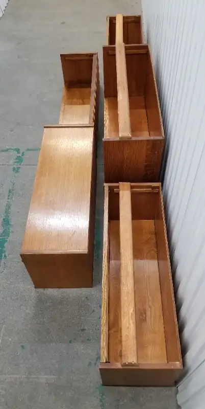 Antique Std Desk oak barrister bookcase 6 tiers 6 parts 3 doors in Bookcases & Shelving Units in Ottawa - Image 10