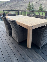 Teak patio table set 