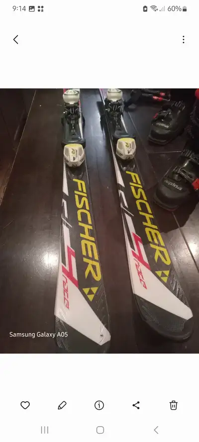 Downhill youth skis boots and poles, View more