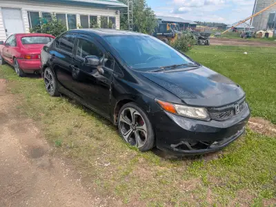 *** MECHANIC'S SPECIAL *** 2012 Honda Civic Si Sedan 220K KM 6spd manual K24 iVtec Active Title Car...