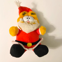 Vintage 1983 Garfield Santa Claus Christmas Stuffed Plush Toy 7"