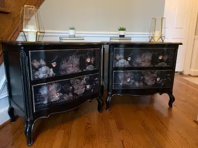 Pair of French Vintage Provincial style Nightstands, View more