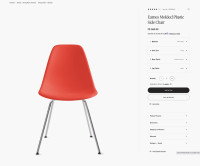 Eames Molded Plastic Side Chair in RED
