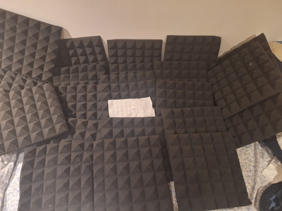 Black Acoustic Foam Panels (Soundproofing) + Adhesive Tabs, View more