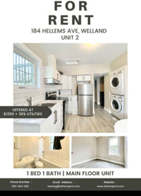 Two    Renovated Rental    Units Available in Welland!