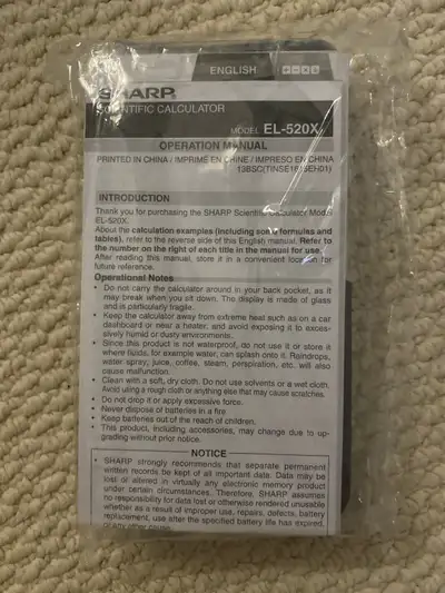 Sharp EL-520X Scientific Calculator, View more