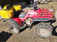 Honda FourTrax 4X4 Quad with Plow and Trailer