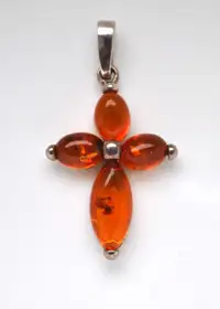 AMBER CROSS PENDANT