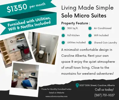 Furnished Studio Apartment - Monthly