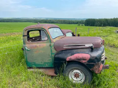 Two f68 ford cabs , fenders, box , running boards.