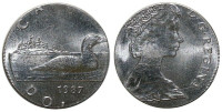 1987 Canada Loon Dollar Coin CCCS MS 62. Mint Error