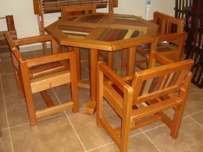 KITCHEN TABLE CUISINE BOIS FRANC EXOTIQUE RARE HARDWOOD PATIO, View more
