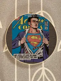 Embroidery Hoop Art - Morrissey/The Smiths Superman