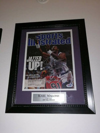 Karl Malone Signed Sports Illustrated 1997 NBA Finals Plaque COA
