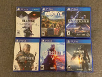 PS4 Game Lot (5 Games) Witcher Mass Effect Far Cry Killzone Star