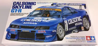 Tamiya 1/24 Nissan Calsonic Skyline GT-R R33. All parts are there and unstarted with no damages.