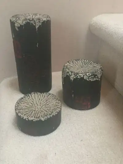 3 Solid Stone Candle Holders, View more