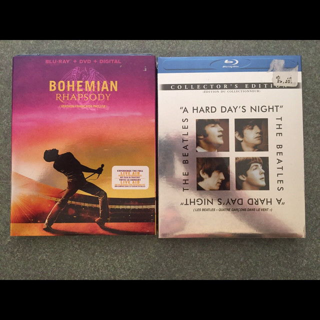 New blu-rays Queen Bohemian Rhapsody The Beatles Hard Days Night in CDs, DVDs & Blu-ray in Calgary