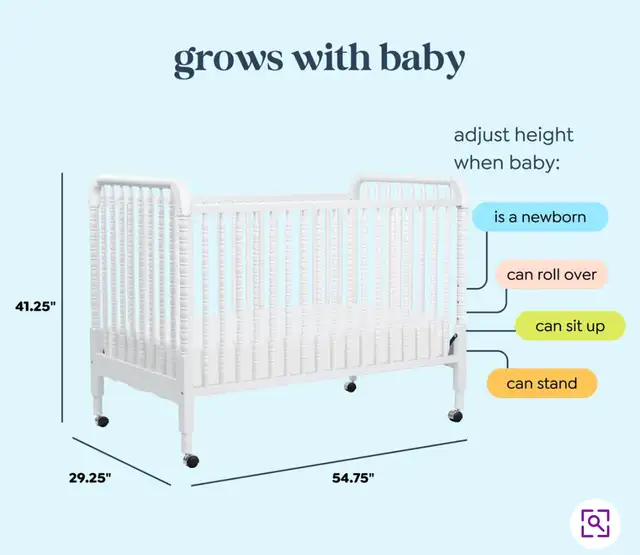 Crib by Jenny Lind with NEW Toddler Rail in Cribs in Mississauga / Peel Region - Image 8