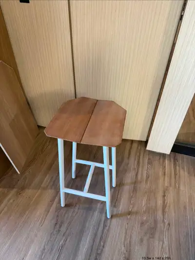 Modern Wood and White Metal Bar Stool, 10 Available, View more