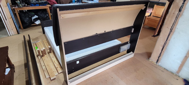 Queen headboard set and box spring mattress  $175 OBO in Beds & Mattresses in Calgary - Image 2