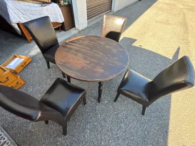 Free delivery used Round Wood Table with 4 Chairs, View more