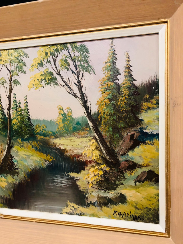 1960s listed Canadian Artist Paul Hyttinen Oil Painting on Board in Arts & Collectibles in Oshawa / Durham Region - Image 3