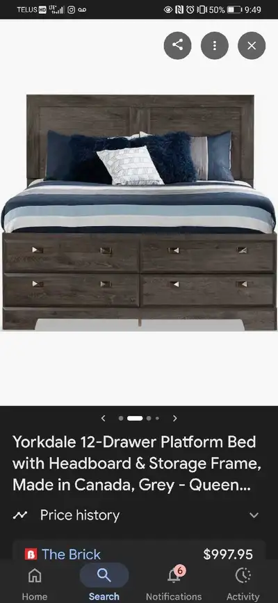 queen bed with 12 drawers , View more
