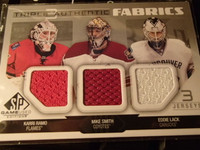 carte de hockey SP game used tryple autentique fabrics