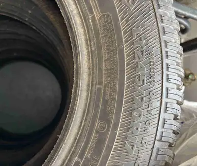 Nearly new 165 70 17 winter tires (only: NO RIMS) with studs. 11-12mm tread left each tire. See pics...