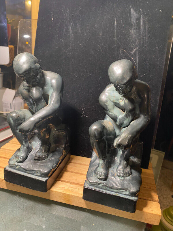 Figures Bookend Ceramik 2 Pc Thinking Man in Arts & Collectibles in Vancouver