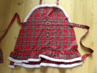 Mrs Claus!  Pier 1 Christmas Apron Plus Bonus Cookie Recipe Deck