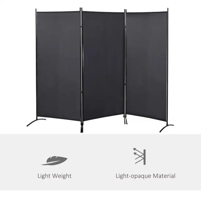 6' 3 Panel Room Divider, Double Hinged Folding Wall Divider, Ind in Storage & Organization in Markham / York Region - Image 11