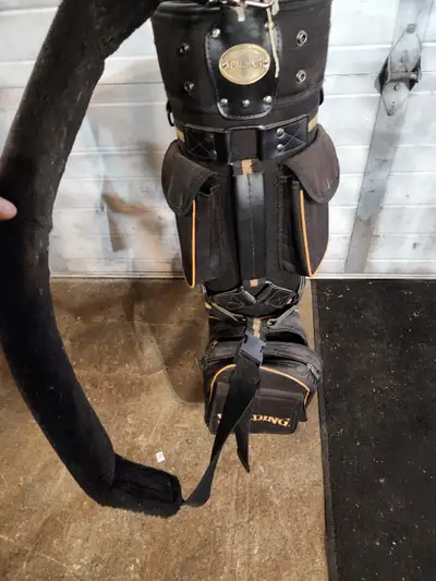 Golf bag Carrie, Cart Spalding black Gold leather, Voir plus