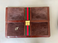 Suede Document Holder/Sleeve with Key 