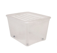 Gracious Living Clear Storage Tote 80L With Wheel - Like NEW