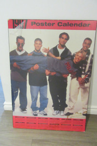1997 BACKSTREET BOYS poster calendrier sur bois 24 X 34 Pouces